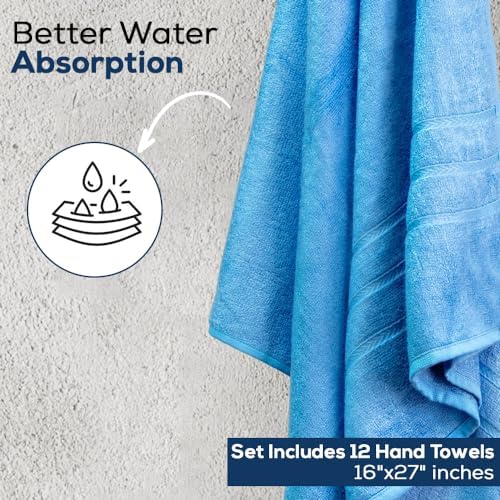 Simpli-Magic cotton towel 16x27 blue, durable and machine washable for busy homes