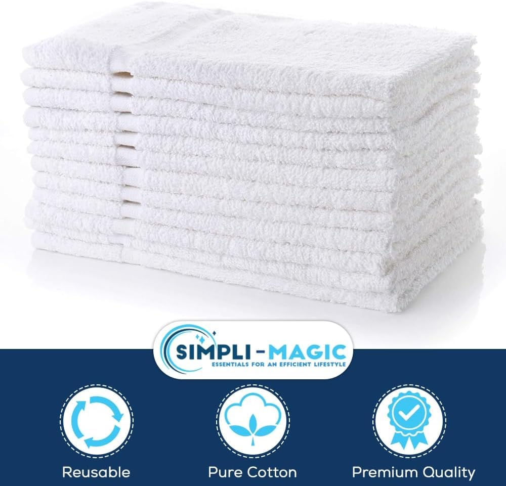 SIMPLI-MAGIC Cotton Hand Towels folded neatly, ready for bathroom or guest room use.
