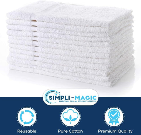 SIMPLI-MAGIC Cotton Hand Towels folded neatly, ready for bathroom or guest room use.