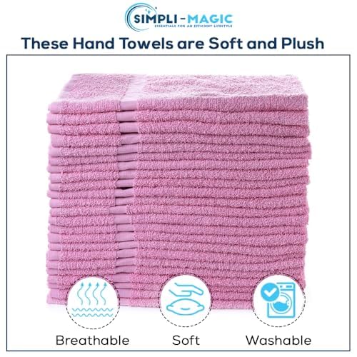 SIMPLI-MAGIC hand towels shown with gym bag, quick-drying and versatile for workouts.