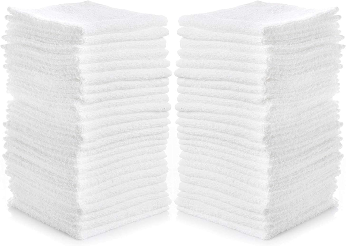 Simpli-Magic cotton washcloths 40-pack 12x12 inches, soft and absorbent for daily cleansing