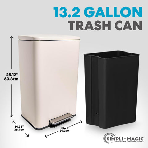 Simpli-Magic foot-pedal trash can enables hands-free use in busy areas.