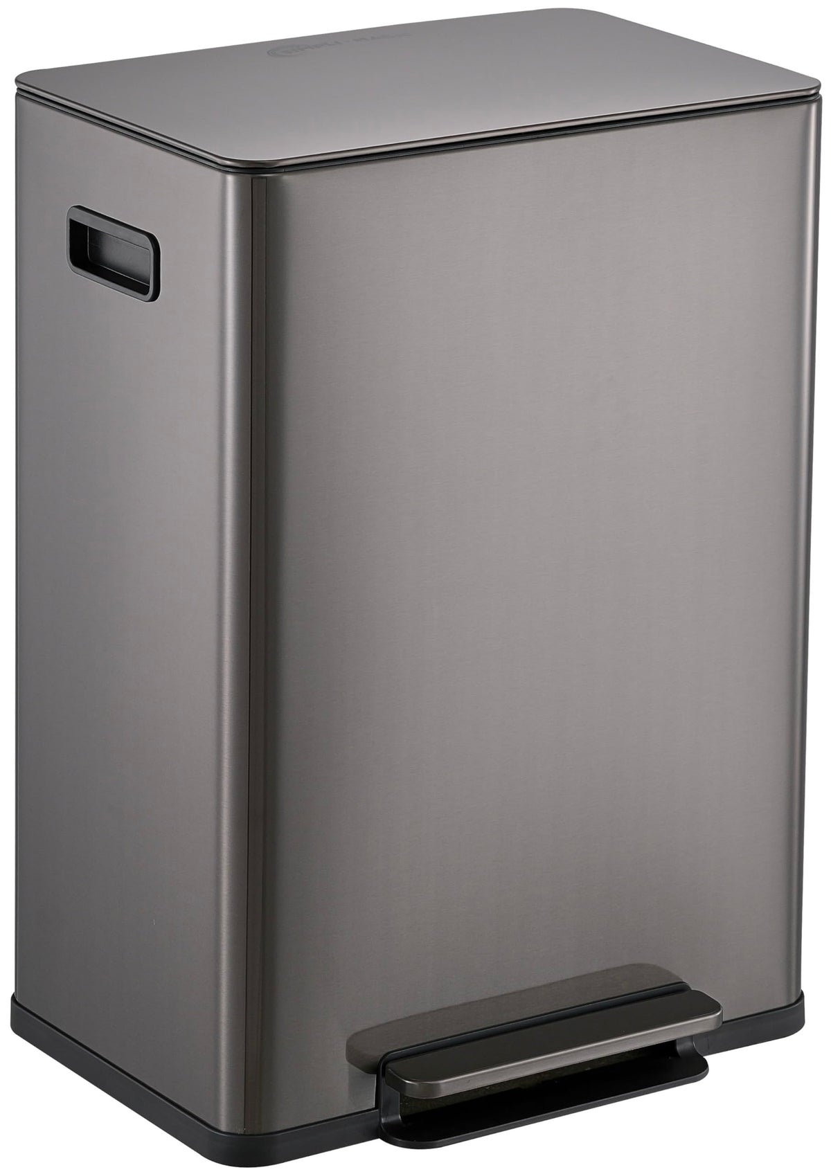 SIMPLI-MAGIC Infinity Edge 16G trash can front view with spacious 60L capacity for busy kitchens