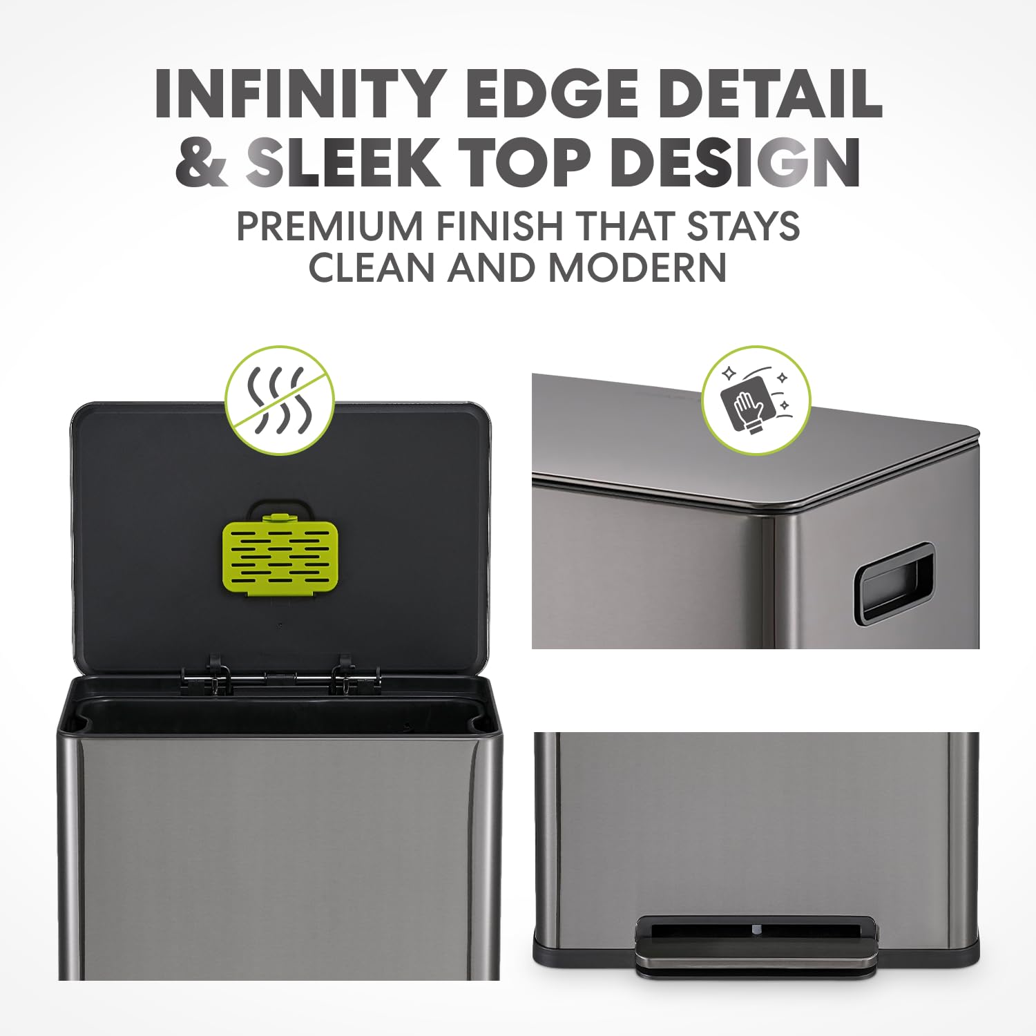 SIMPLI-MAGIC Infinity Edge soft-close lid for quiet, smooth closing