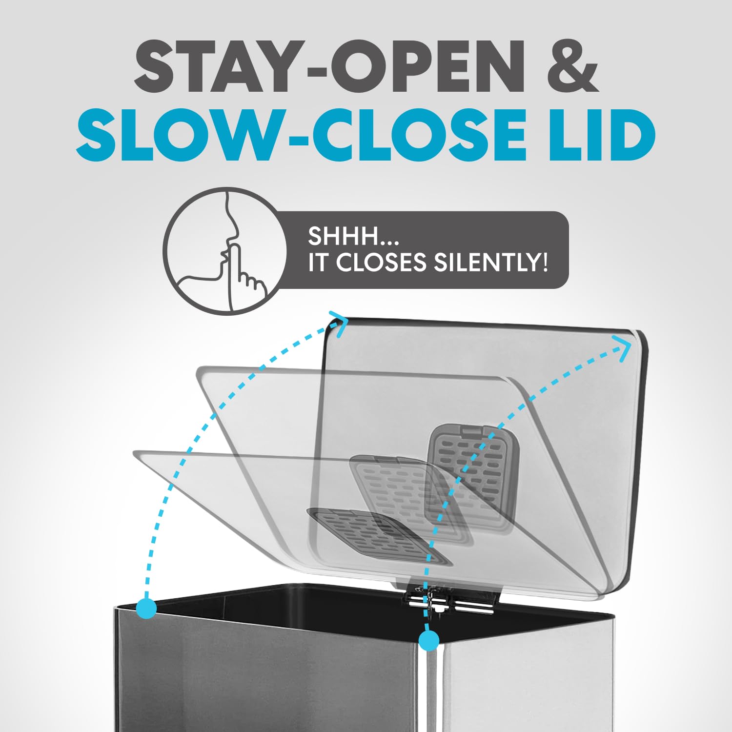 SIMPLI-MAGIC removable liner simplifies bag changes.