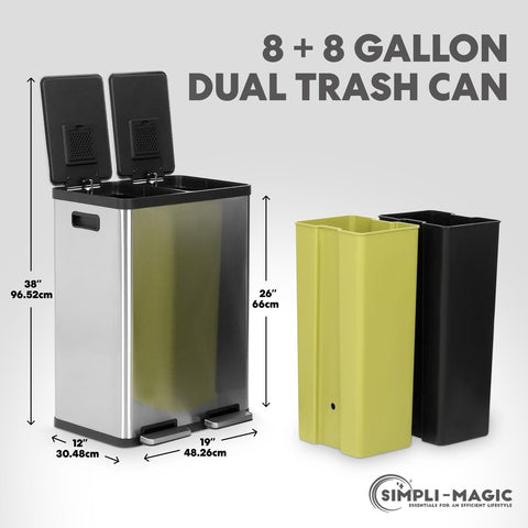 SIMPLI-MAGIC soft-close lid bin with quiet operation ideal for kitchens.