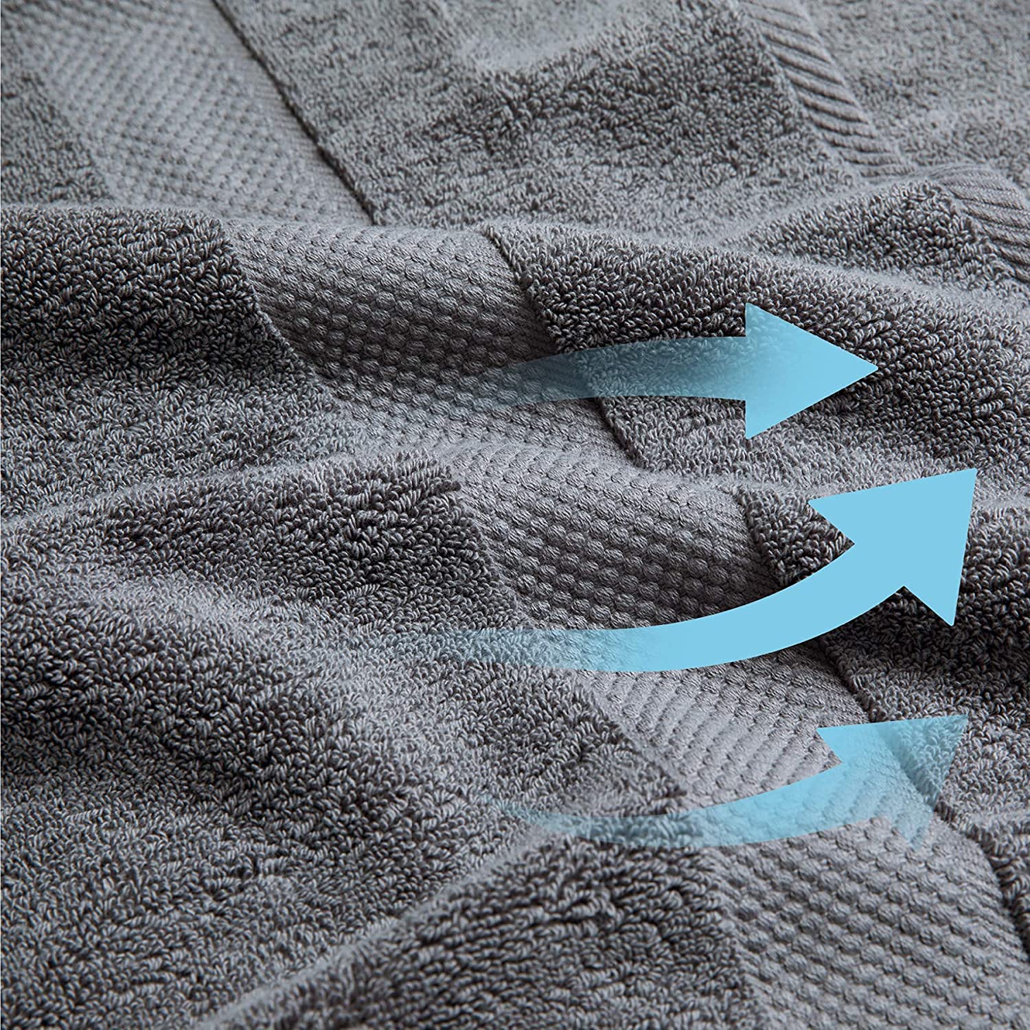 SIMPLI-MAGIC towel care image shows easy maintenance and lint-minimizing washing.