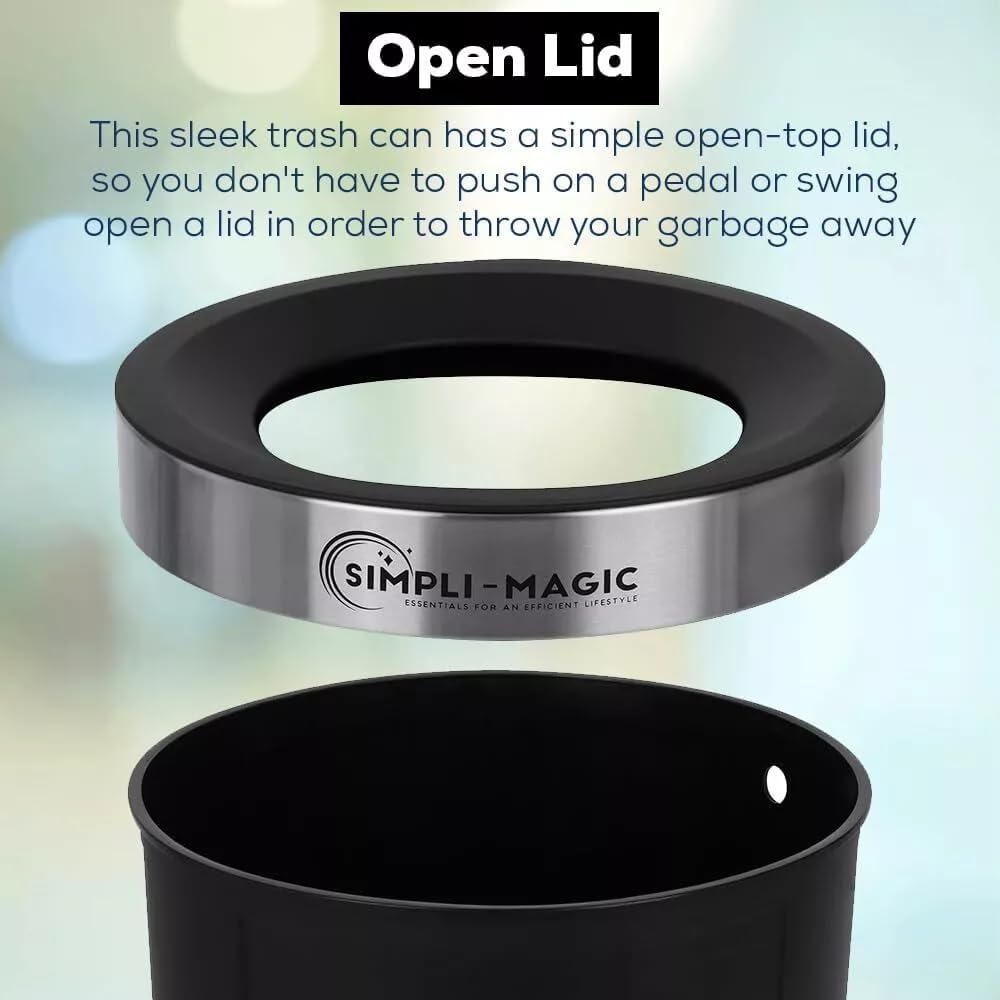 Simpli-Magic wide-mouth design makes disposal easy for bulky items.