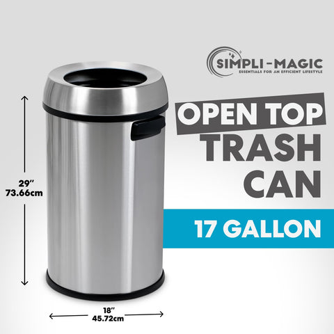 SIMPLI-MAGIC wide-mouth open-top design enables quick disposal of large items.
