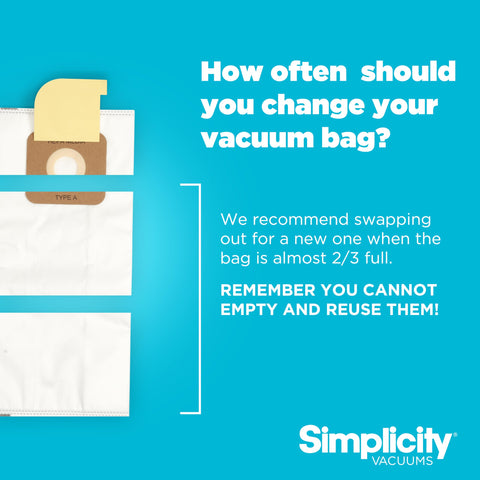 Simplicity S20EZM compatibility bag slot ensures easy replacement.