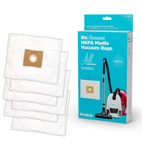 Simplicity SZH-6 Type Z bag front view highlights HEPA media for dust capture