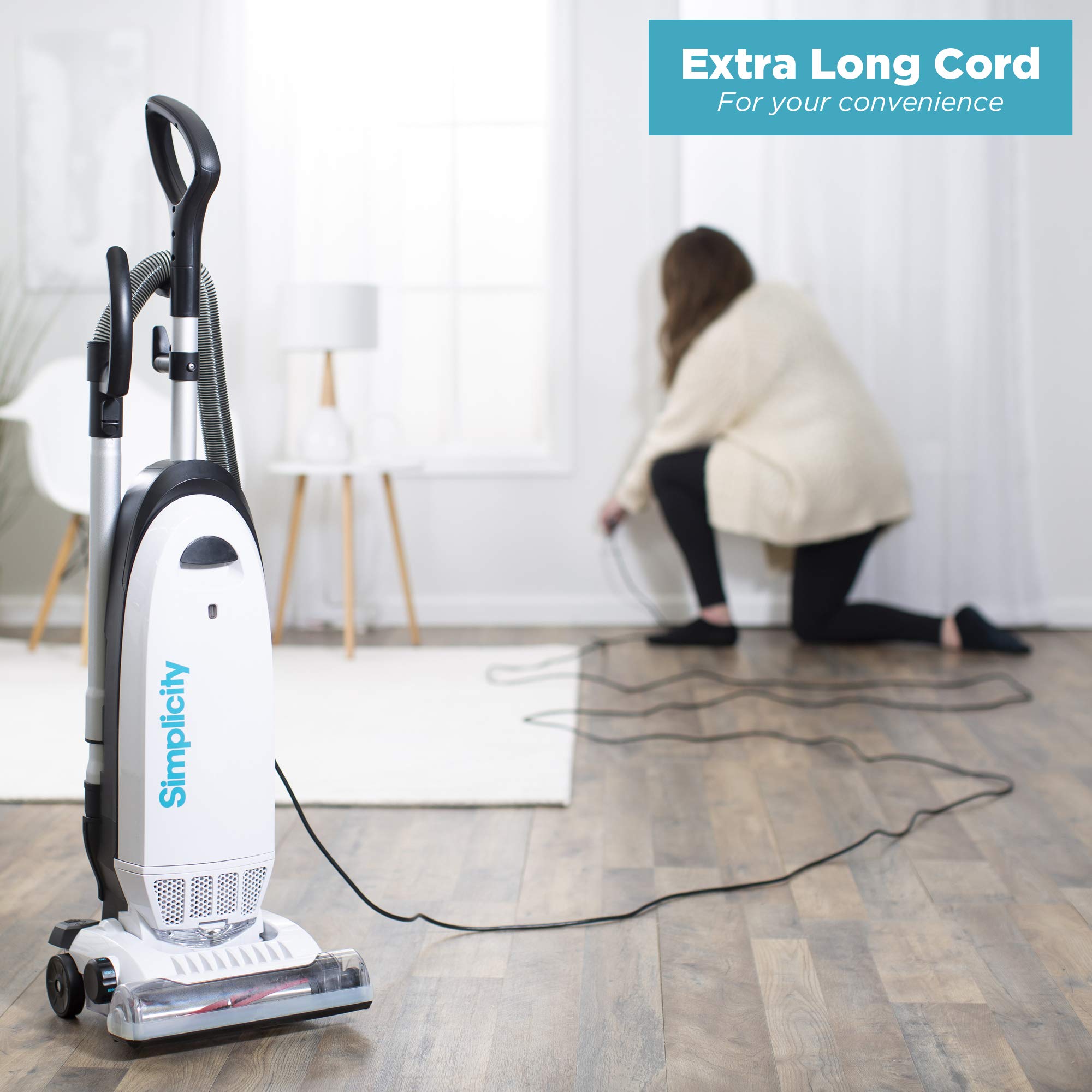 Simplicity S20EZM 30 foot cord for extended cleaning without replugging