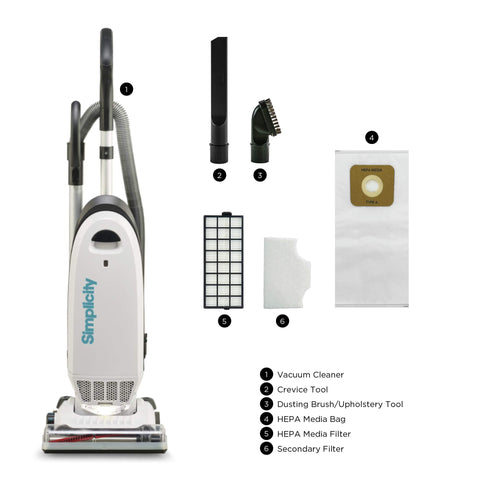 Simplicity S20EZM in use on a carpet and hardwood combo without loss of performance