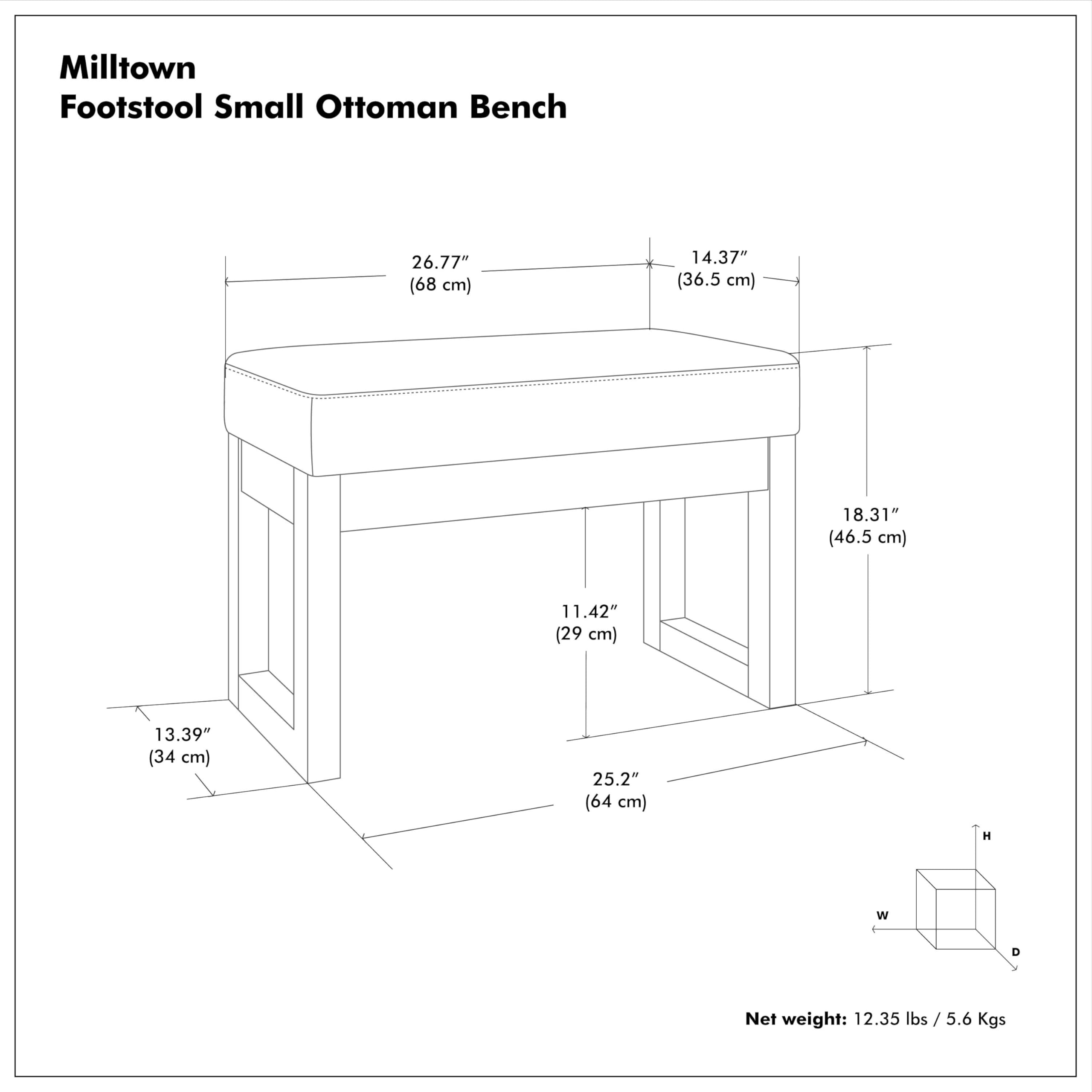 SIMPLIHOME Milltown versatile bench serves as a small accent seat.