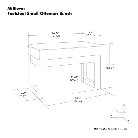 SIMPLIHOME Milltown versatile bench serves as a small accent seat.