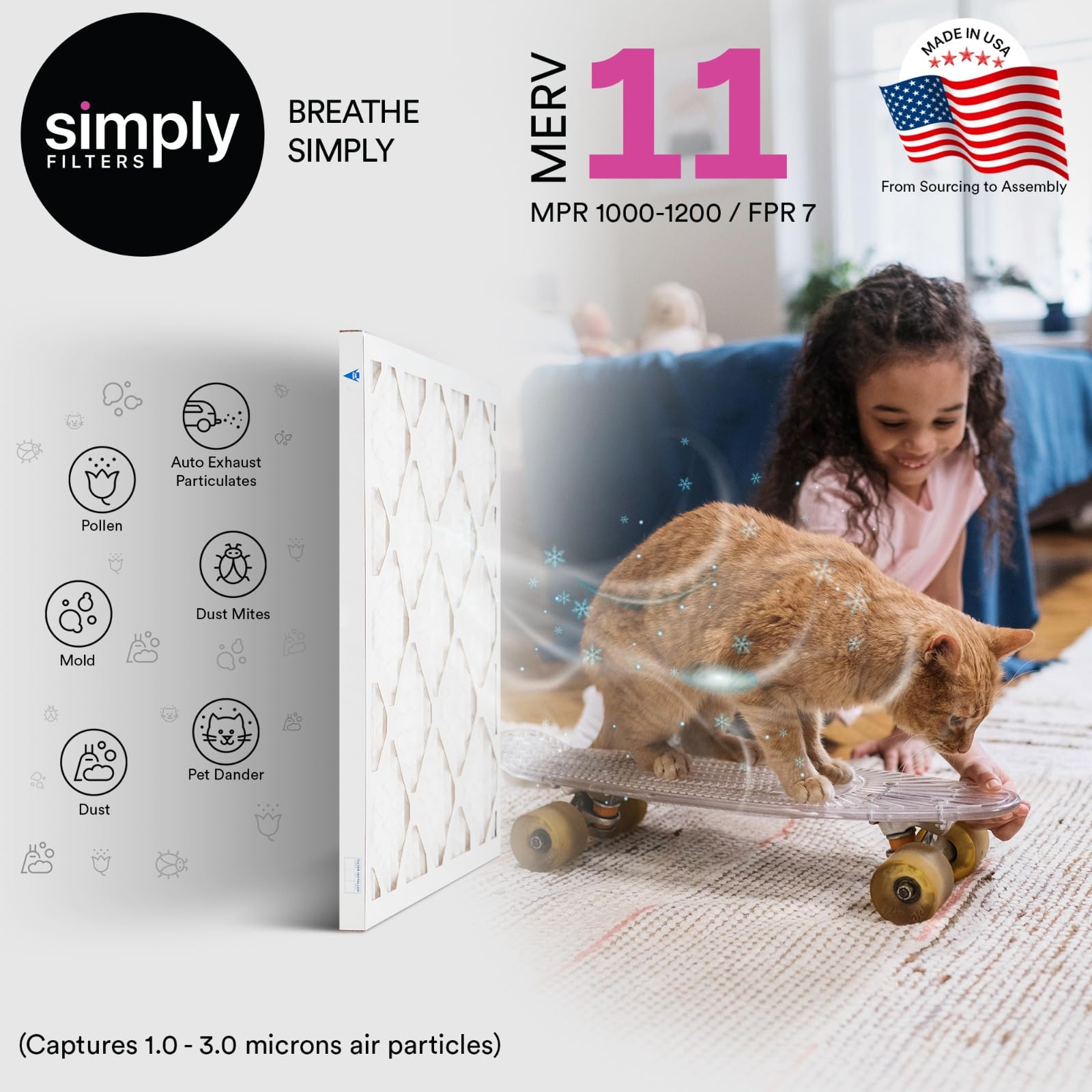 Simply universal-fit air filter demonstrates compatibility across HVAC brands.