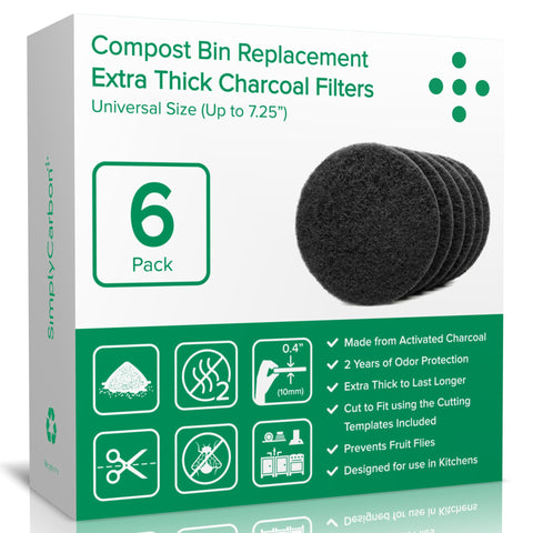 Simply Carbon extra-thick filter pack for durable odor control in kitchen compost bins.
