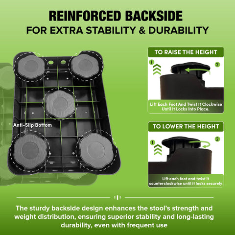 Simply Seniors Small Step Stool black side view highlighting compact, portable design.