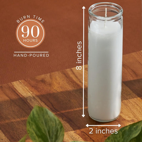Simply Soson unscented pillar candles with cotton wicks for steady burns.