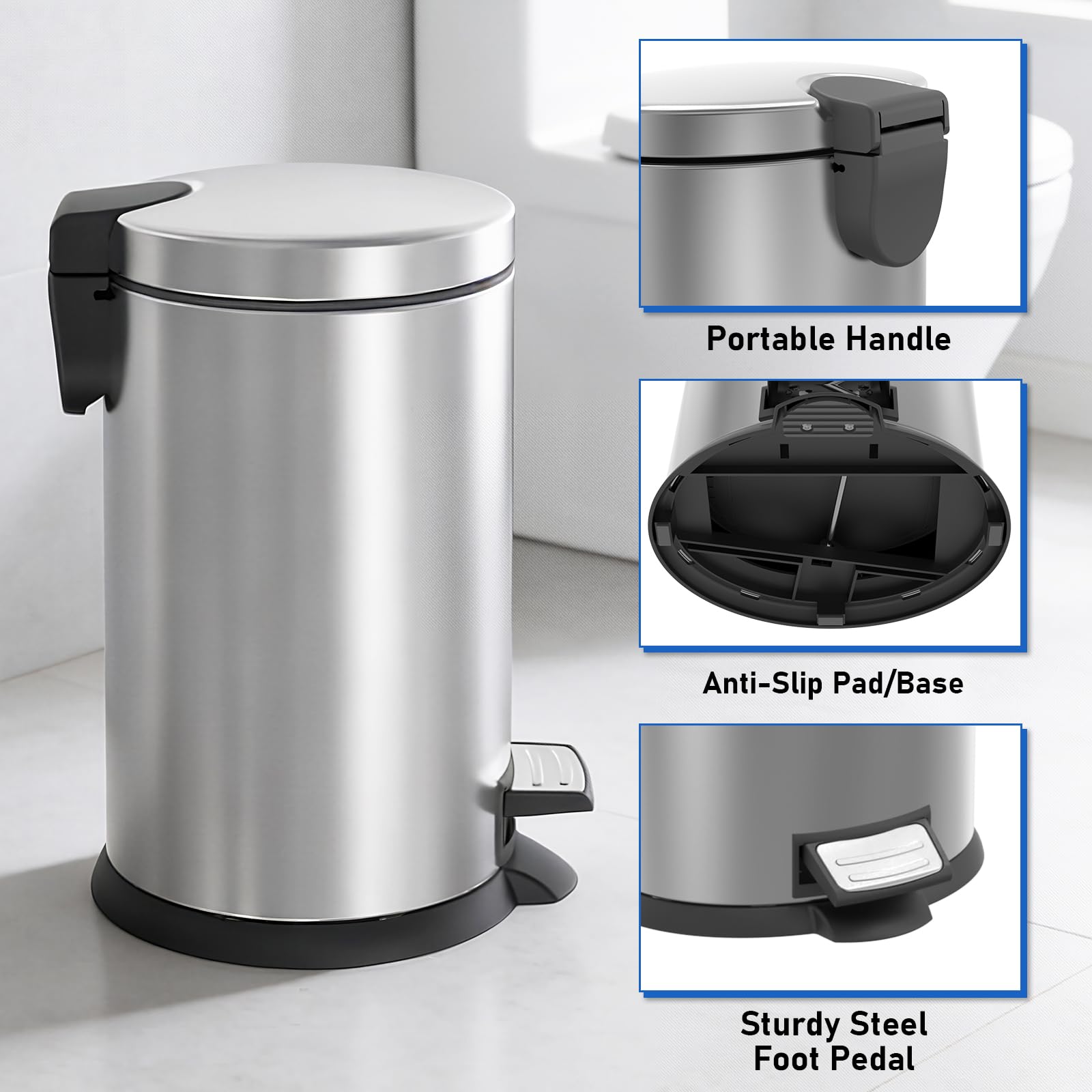 SIMPLYKLEEN oval compact design fits tight spaces in bathrooms and offices