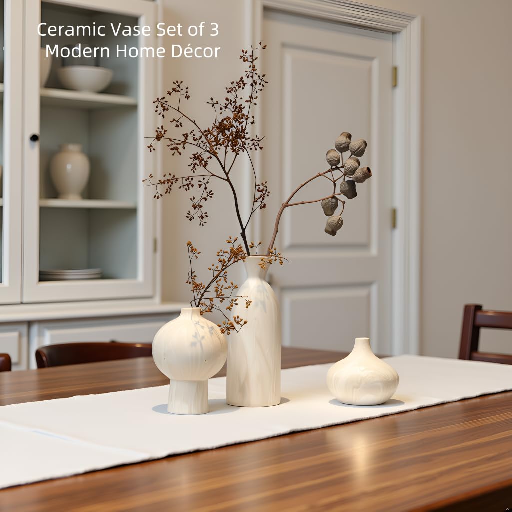 Round vase from SincereLuxe set showcases textured beige finish beautifully