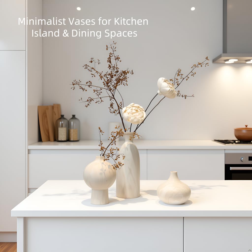 Table decor idea using SincereLuxe white ceramic vases