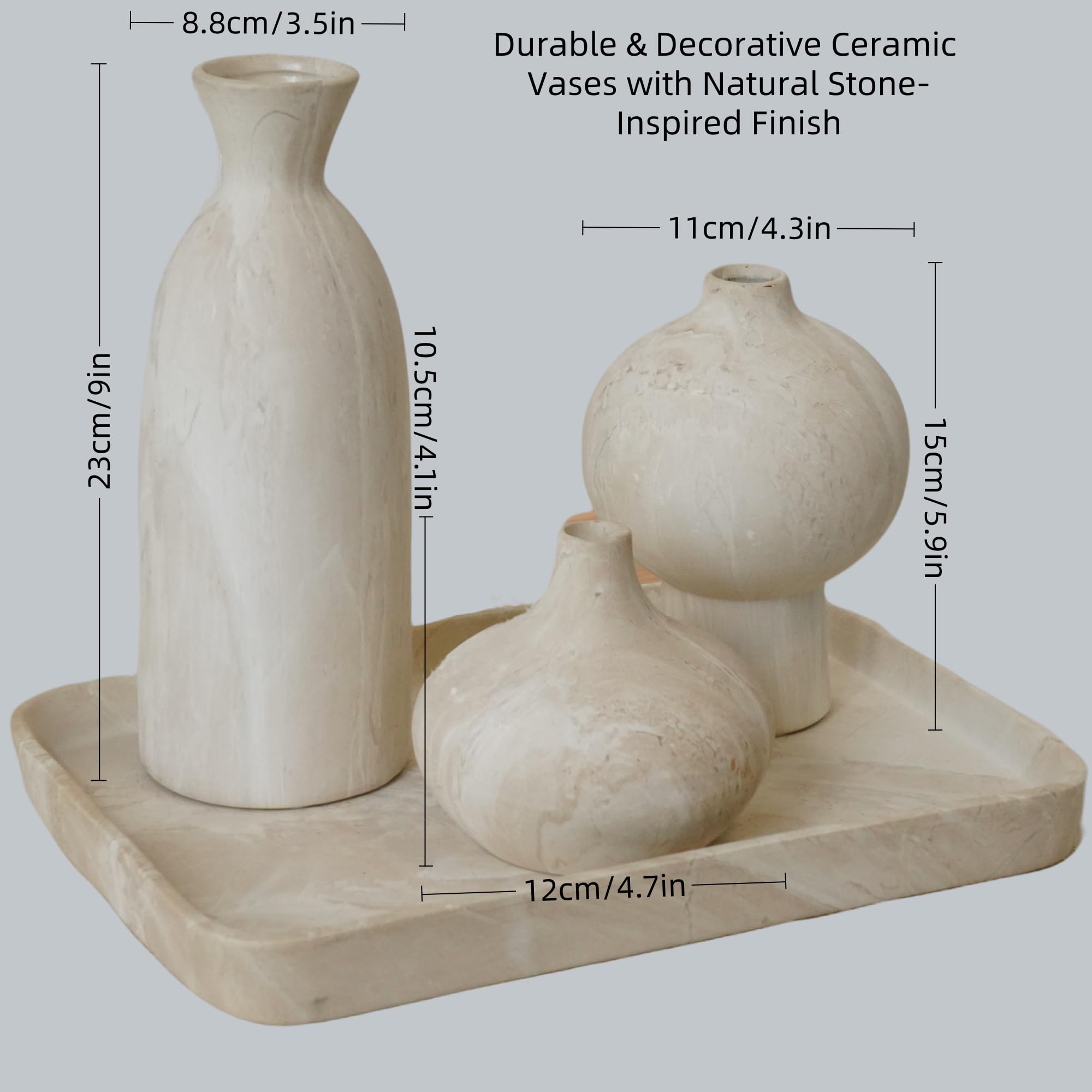 Tall vase from SincereLuxe set adds height and balance to mantel styling