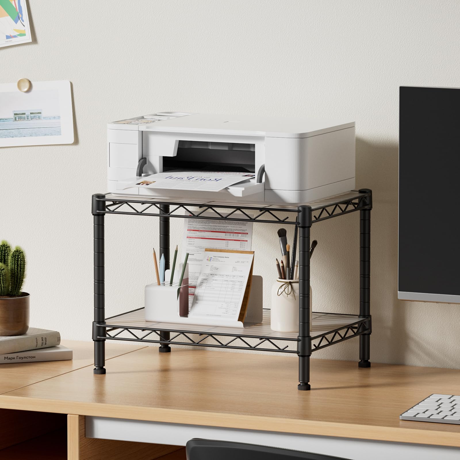 SINGAYE 2-tier shelf compact footprint shown in a kitchen area