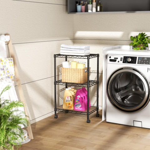 SINGAYE 3-tier shelf supports up to 150 pounds on feet.