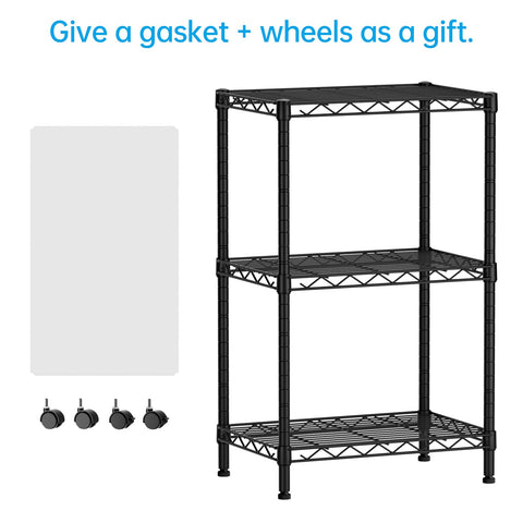Singaye wire shelving unit with wheels in bathroom for towels and toiletries