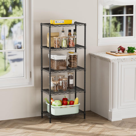 SINGAYE 5-tier shelving close up of carbon steel construction