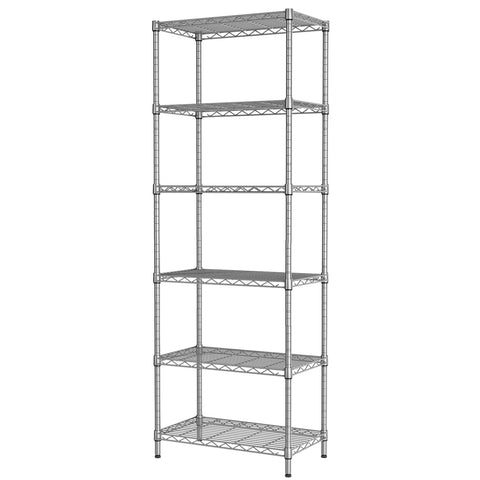 SINGAYE 6-shelf unit front view for durable kitchen and garage organization.