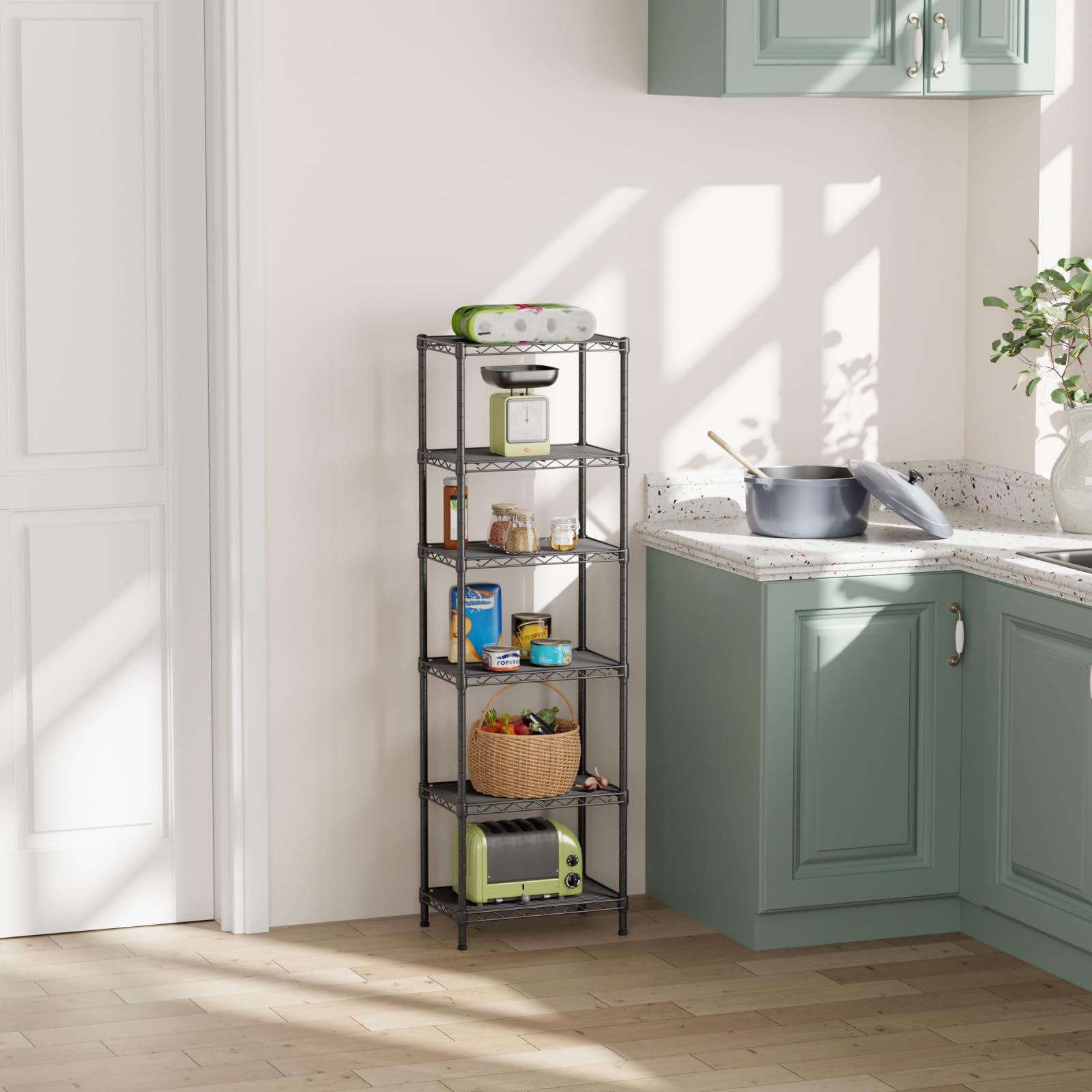 SINGAYE narrow-corner-use demonstrates efficient storage in tight spaces.