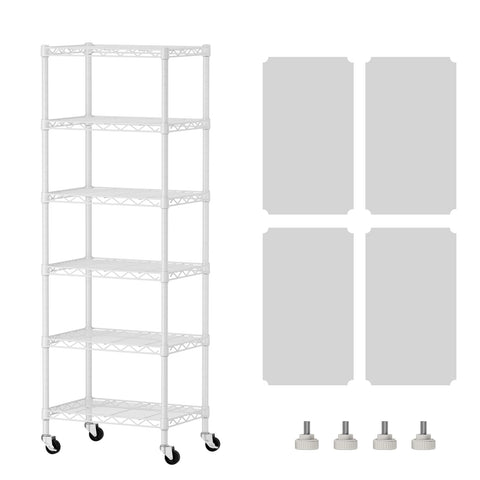 SINGAYE six-shelf wire unit ready for fast assembly and clutter-free storage.