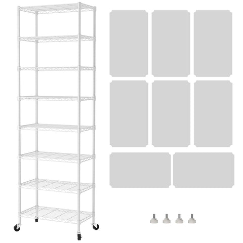 SINGAYE 8-tier shelf assembly shows a sturdy metal design for durable storage