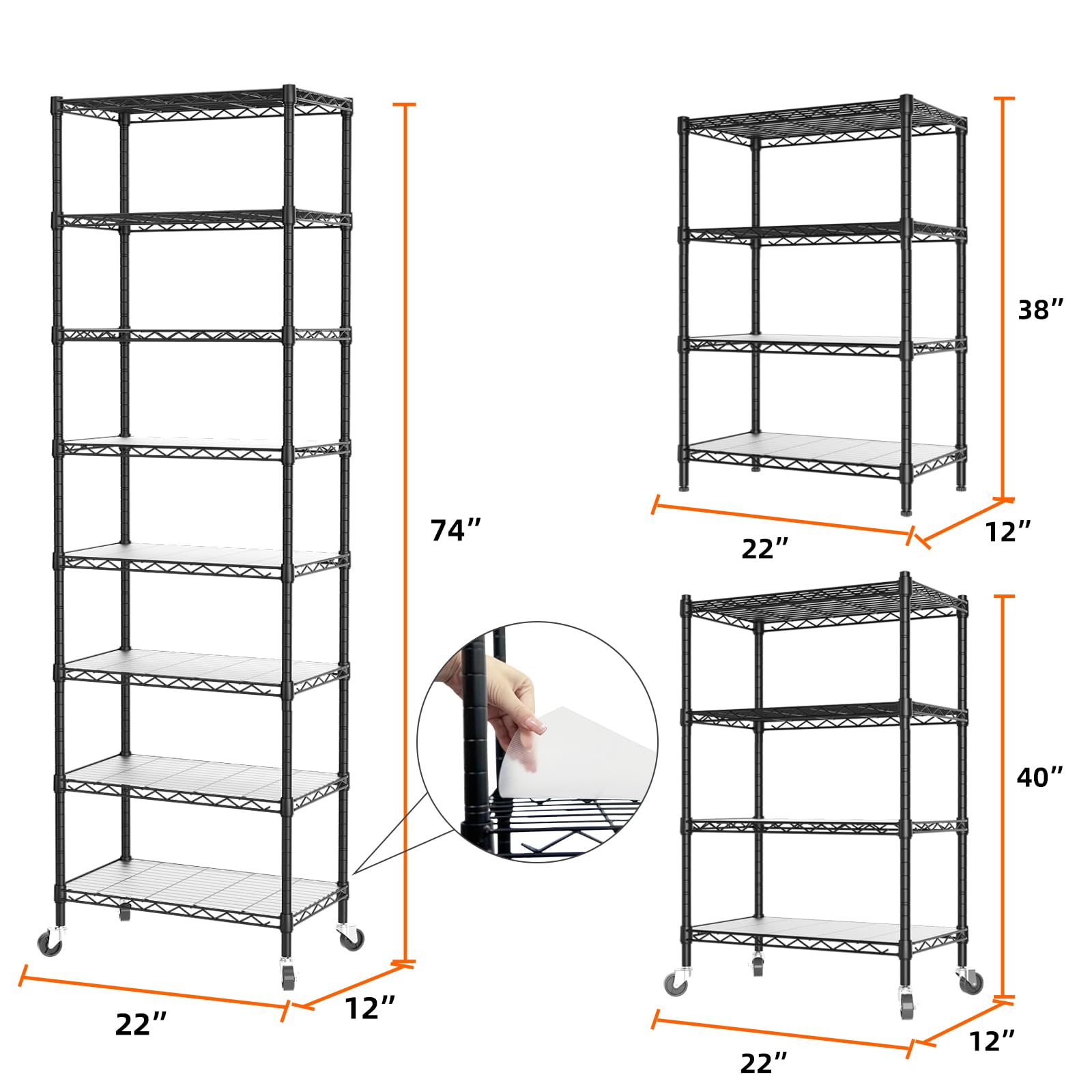 SINGAYE 8-tier shelf organizer ground leveling feet.