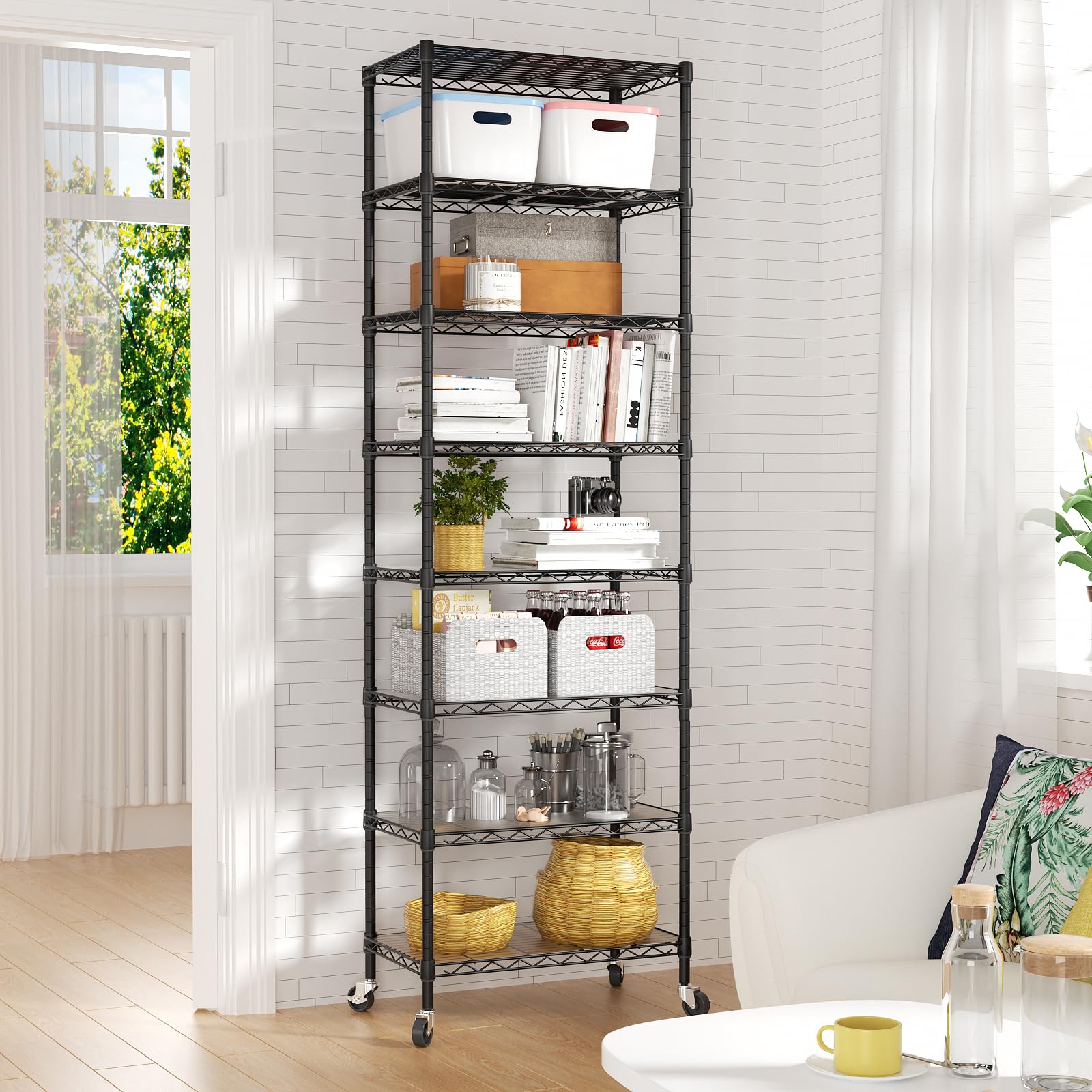SINGAYE 8-tier shelf organizer laundry bathroom use.