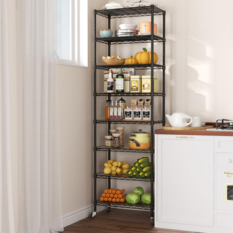 SINGAYE 8-tier shelf organizer metal wire construction.