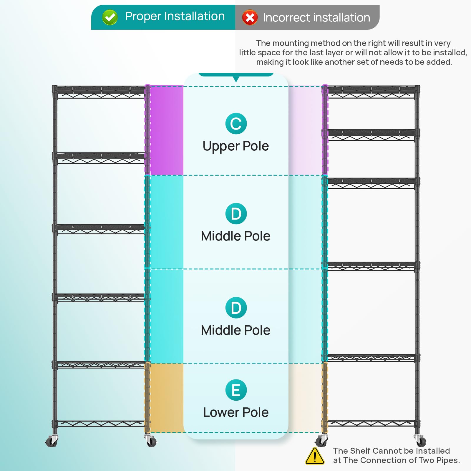 SINGAYE adjustable shelf height spacing adapts to different items.