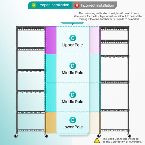 SINGAYE adjustable shelf height spacing adapts to different items.