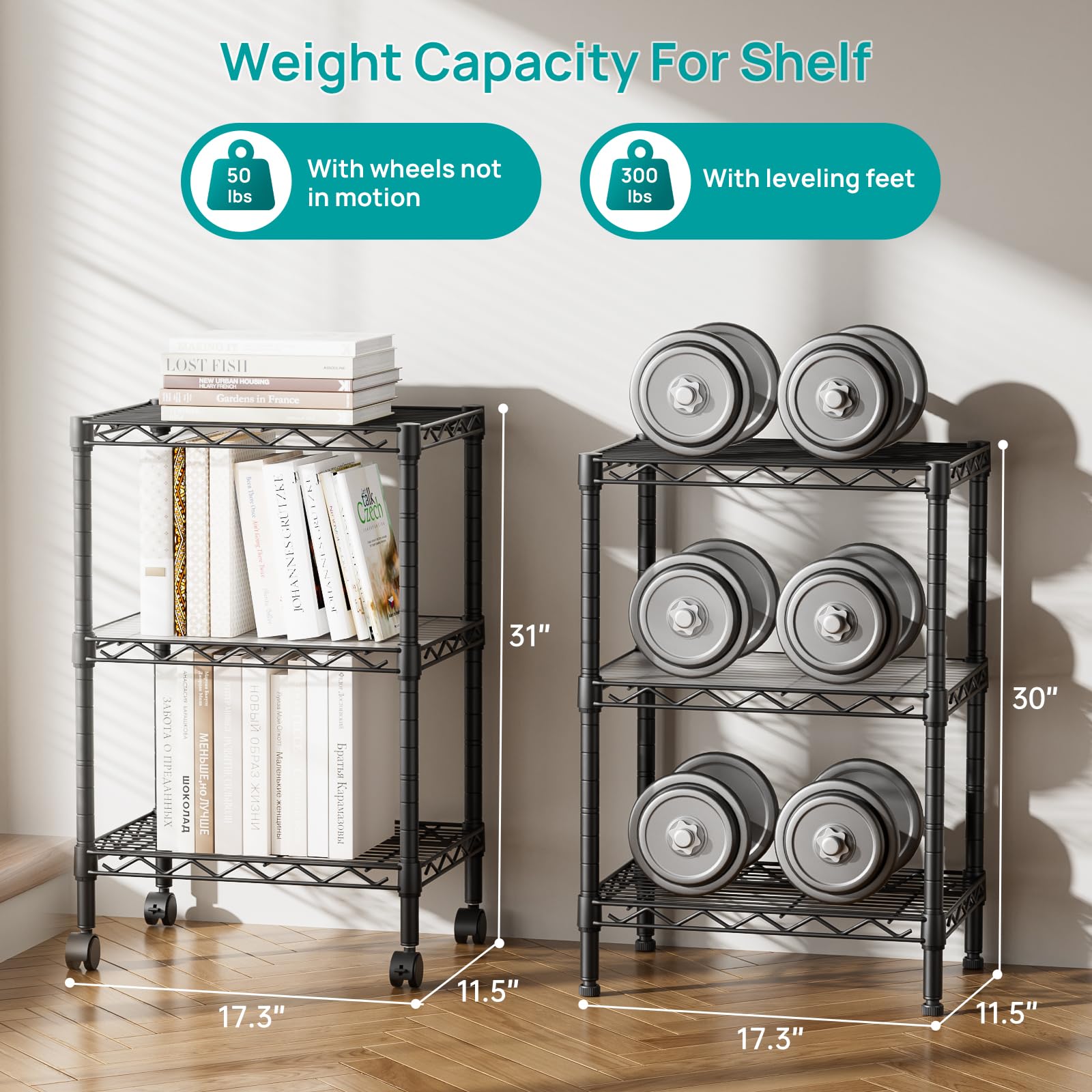 Singaye adjustable shelf heights shown for flexible closet configuration