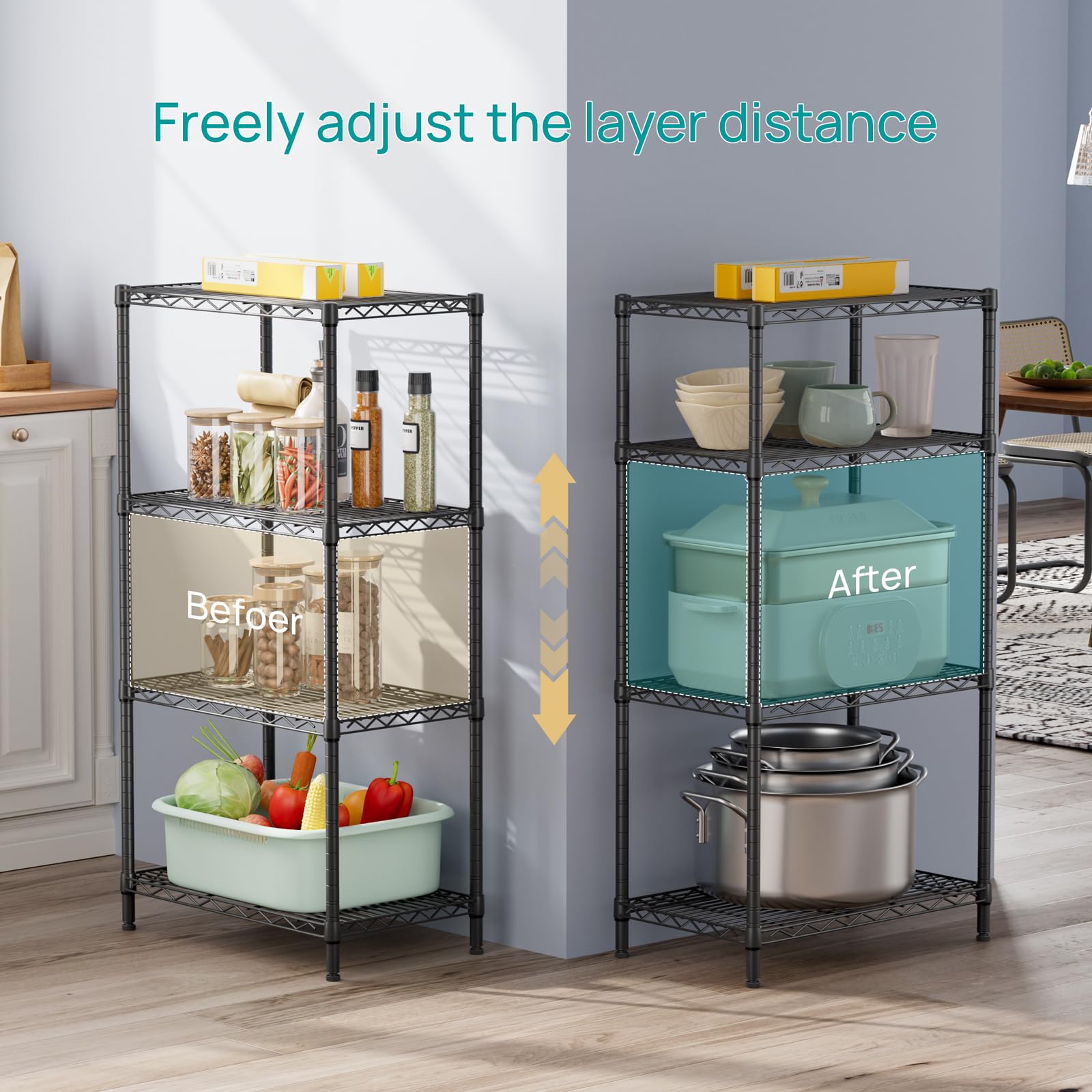 Each shelf supports up to 200 pounds for durable garage organization.