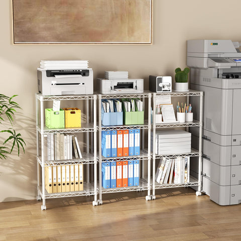 SINGAYE adjustable shelves demonstrate customizable height for pantry organization.