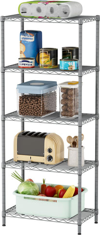 SINGAYE carbon steel frame with five shelves for durable storage.