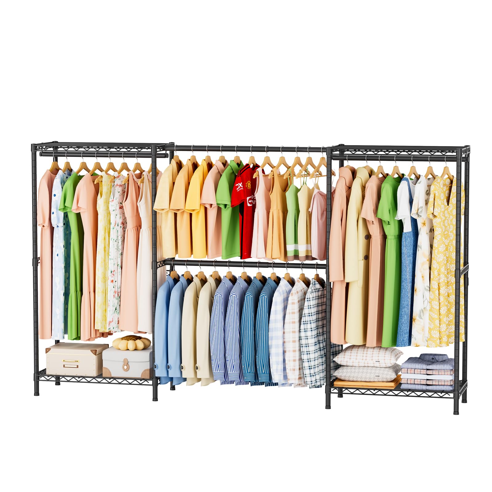 SINGAYE portable closet rack with adjustable shelves keeps clothes organized and accessible