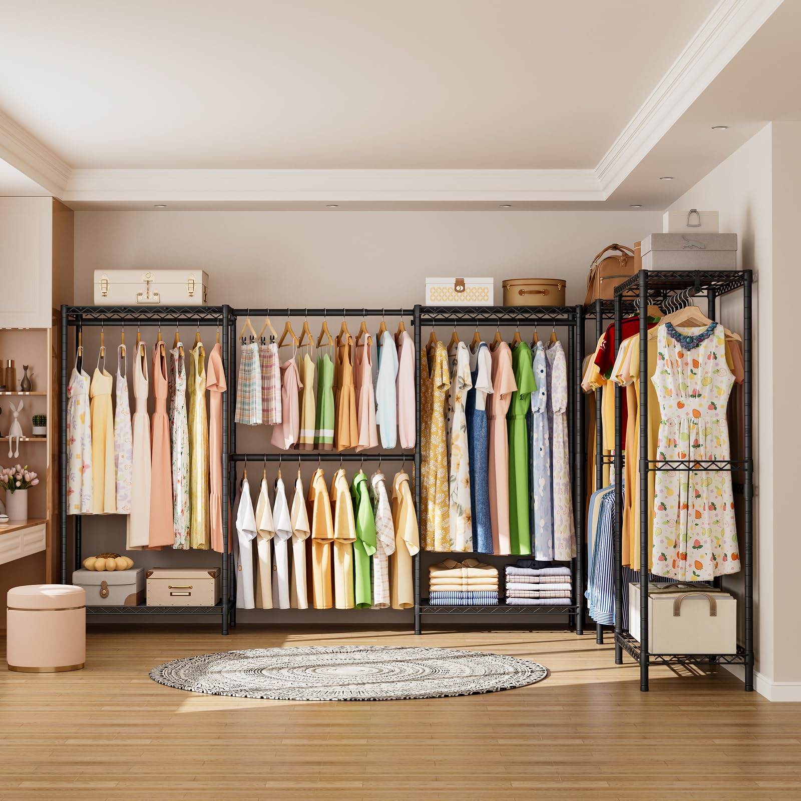 SINGAYE durable closet rack frame provides strong support for clothes