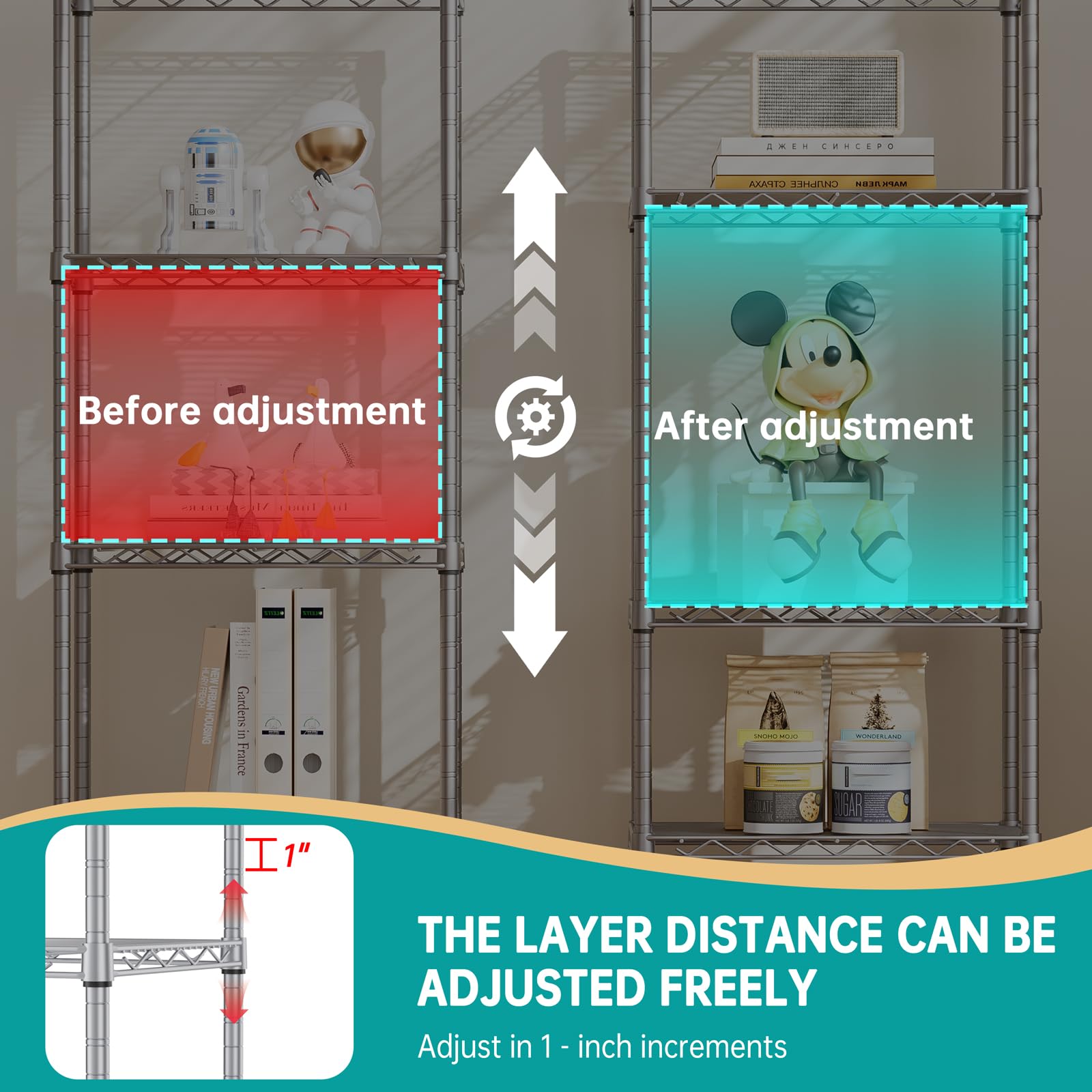 SINGAYE ground-leveling feet provide stability on uneven floors in any room.