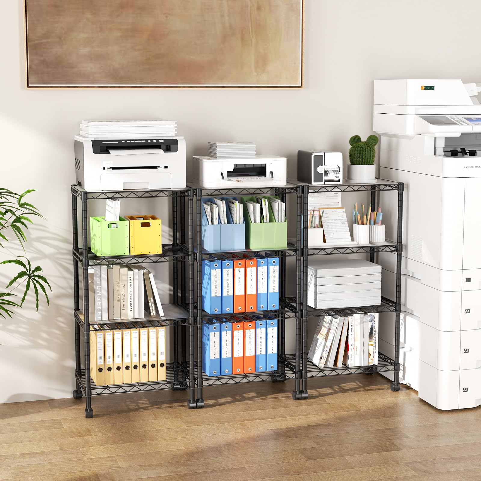 Singaye kitchen pantry storage shelf helps organize cans and spices.