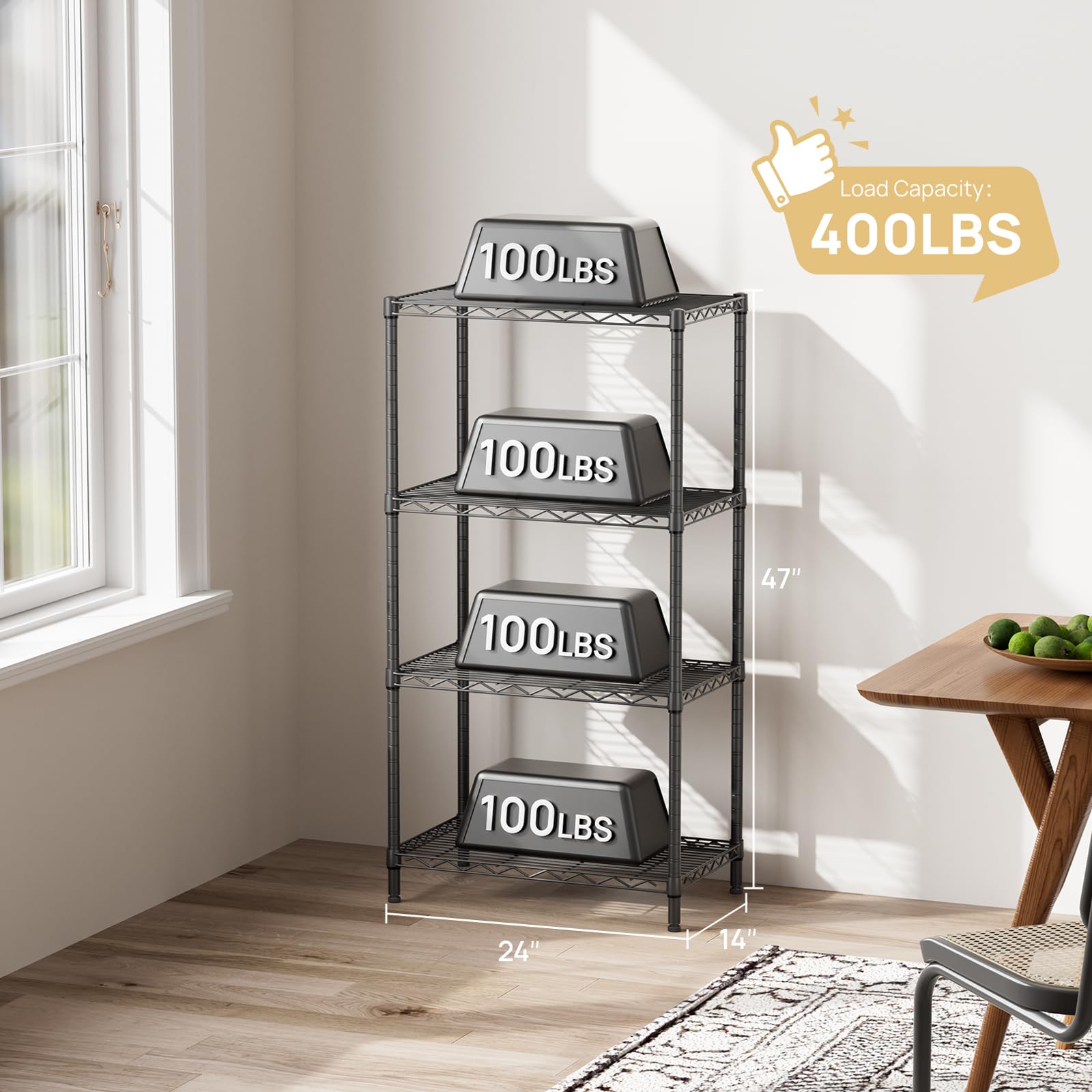 Compact footprint fits in pantry corners or laundry alcoves.