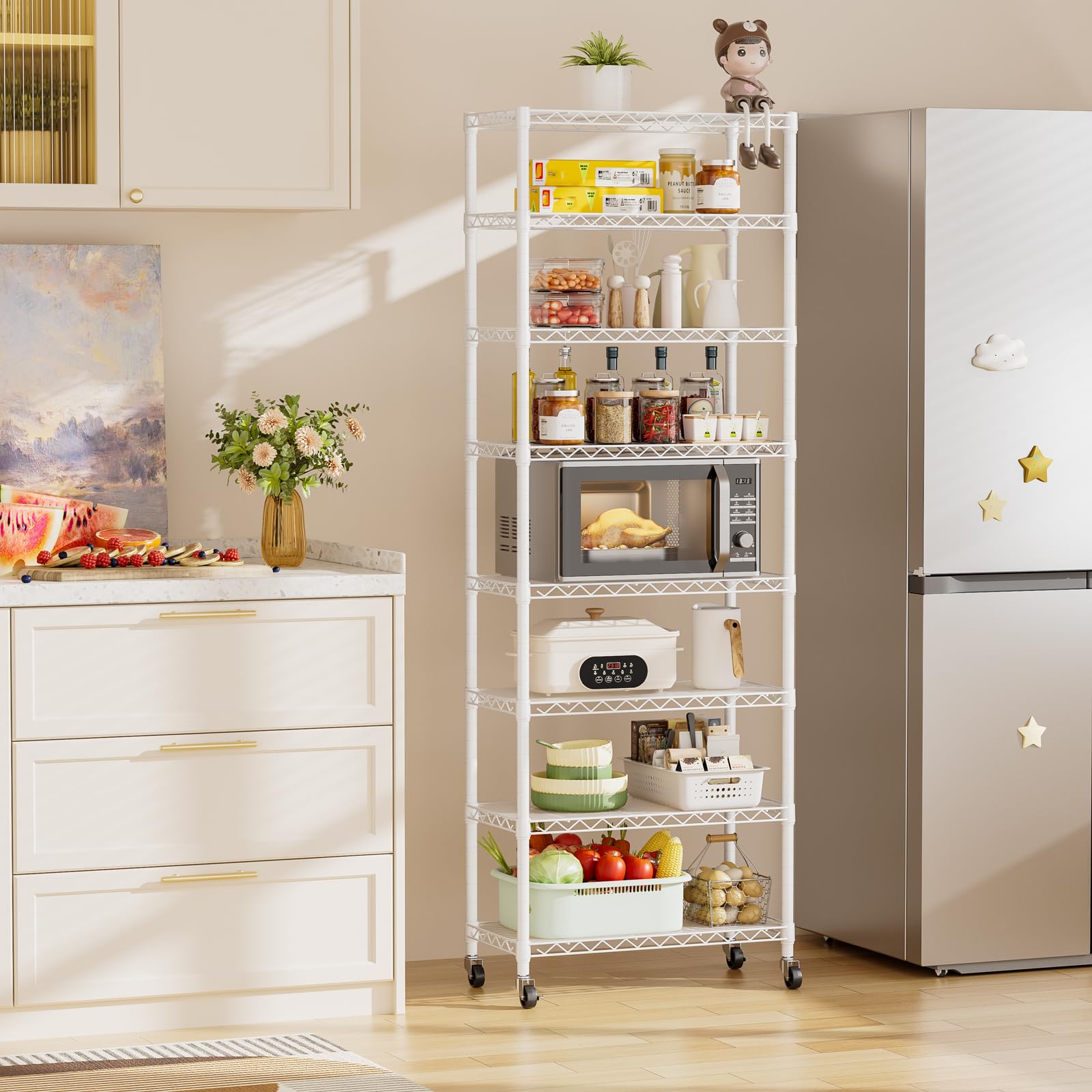 SINGAYE adjustable shelving with level feet ensures stable storage